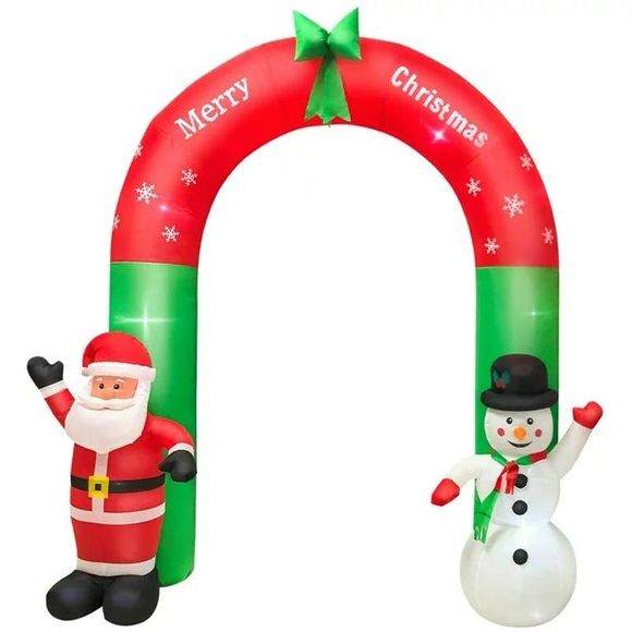 Christmas Inflatable Decoration Premium Archway Santa Claus and Snowman - Picture 1 of 3
